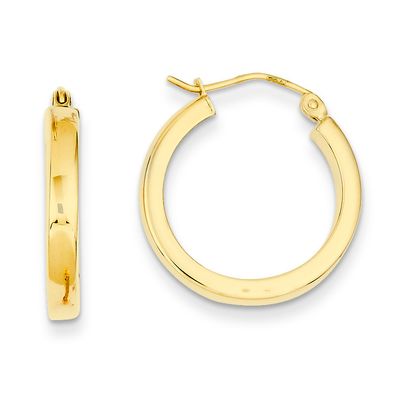 2x3mm Rectangle Tube Hoops 14k Gold T1042, MPN: T1042, 883957286068