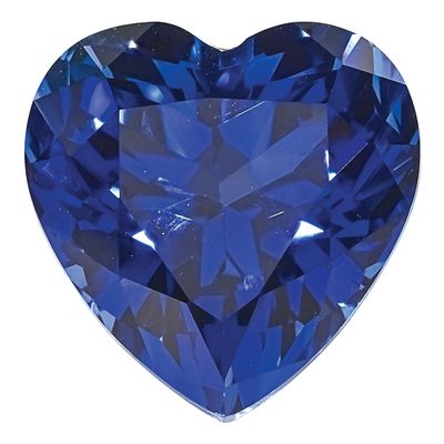 Created Sapphire Blue 6mm Heart Faceted Gemstone CS-0600-HTF-BL, MPN: CS-0600-HTF-BL, 883957998923