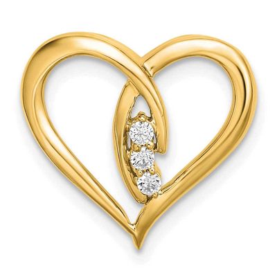 Diamond Polished Heart Chain Slide 14k Gold PM8479-006-YA, MPN: PM8479-006-YA,