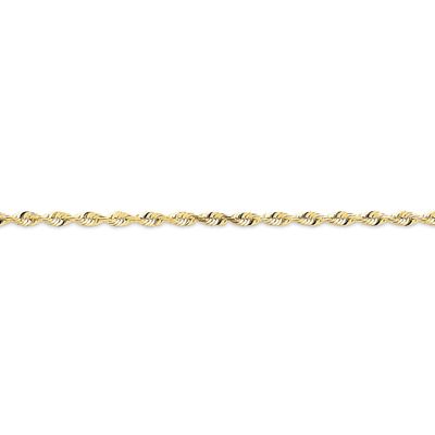 2.75mm Diamond-cut Extra-Lite Rope Chain 7 Inch 10k Gold 10EX023-7, MPN: 10EX023-7, 886774396590