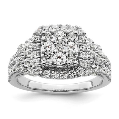 Si1/Si2, G H I, Cluster Ring 14k White Gold Lab Grown Diamond RM8821E-150-WLG, MPN: RM8821E-150-WLG…