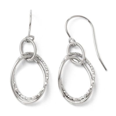 Leslie&#39;s Polished &amp; Textured Shepherd Hook Earrings - 14k White Gold HB-LE204, MPN: LE204, 88677463…