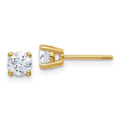 3/4ct. 4.5mm Round D E F Pure Light Moissanite Earrings 14k Gold YG324-6MP, MPN: YG324-6MP, 1911010…