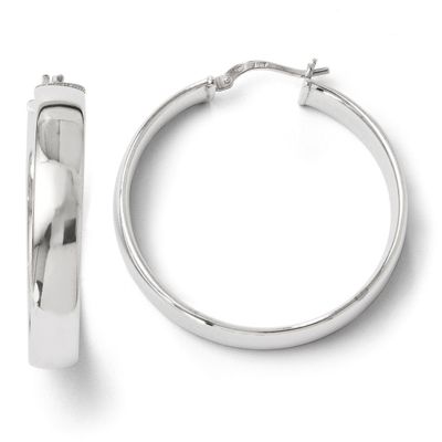 Leslie&#39;s Polished Hinged Hoop Earrings - Sterling Silver HB-QLE264, MPN: QLE264, 886774286150
