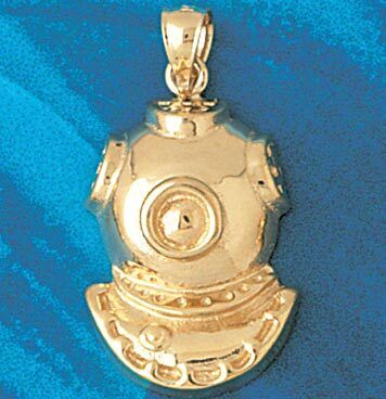 Dazzlers Jewelry Scuba Diving Diver Hat Pendant Necklace Charm Bracelet in Yellow, White or Rose Go…