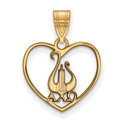 Alpha Chi Omega Heart Pendant Gold-plated Silver GP040ACO, MPN: GP040ACO, 886774940533