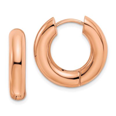 Rose Ip-Plated 5mm Hinged Hoop Earrings Stainless Steel Polished SRE1508, MPN: SRE1508, 191101867392
