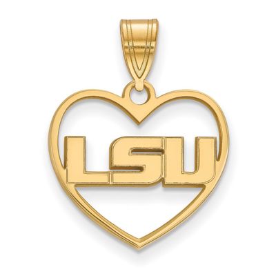 Louisiana State University Pendant in Heart Gold-plated Silver GP011LSU, MPN: GP011LSU, 886774912752