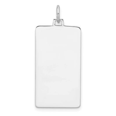 Rhod-Plate Eng. Rect. Polish Front Satin Back Disc Charm Sterling Silver QM556/27, MPN: QM556/27,