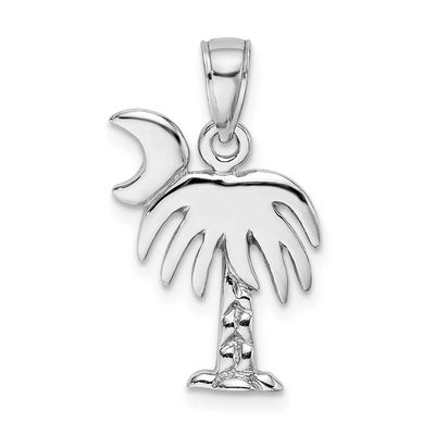 Charleston Palm Tree Charm 14k White Gold Polished K8059W, MPN: K8059W, 637218137916