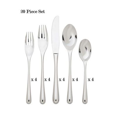 Ricci Pallone 20 Piece Flatware Set 18/10 Stainless Steel 14019, MPN: 14019,