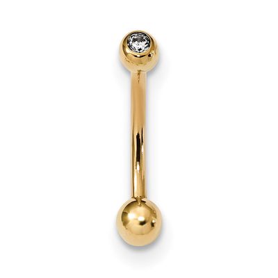 CZ Diamond Belly Ring 14k Gold BD129, MPN: BD129, 883957870649