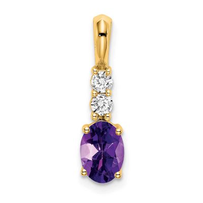 Oval Amethyst Diamond Pendant 14k Gold PM7406-AM-013-YA, MPN: PM7406-AM-013-YA,