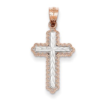 Diamond Cut Cross Pendant 14k Rose Gold XR1216, MPN: XR1216, 886774619255