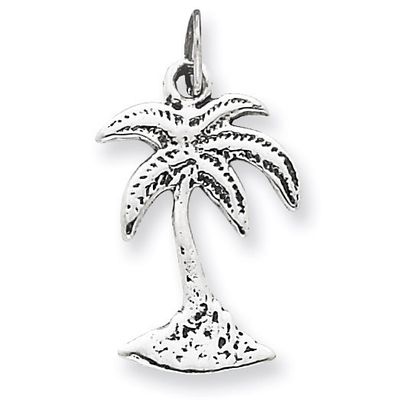 Palm Tree Charm Sterling Silver QC6282, MPN: QC6282, 883957915524
