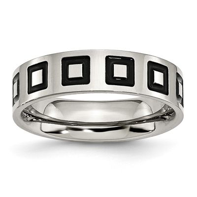 Enameled Flat 6mm Polished Band Stainless Steel SR3-10.5