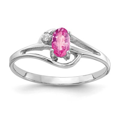 5x3mm Oval Pink Sapphire Diamond Ring 14k White Gold X9713SP_AA, MPN: X9713SP_AA, 883957641386