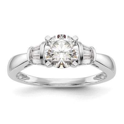Peg Set 1/5 Carat Baguette Diamond Semi-Mount Engagement Ring 14k White Gold RM2750E-018-WAA, MPN: …