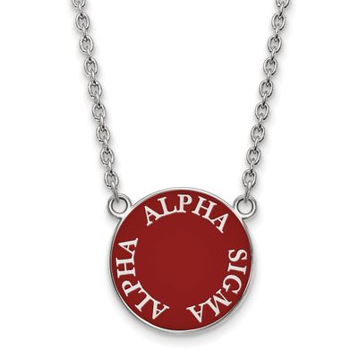 Alpha Sigma Alpha Small Enameled Pendant with 18 Inch Chain Sterling Silver SS013ASI-18, MPN: SS013…