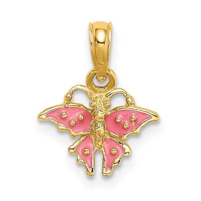 Mini Pink Butterfly Enamel 14k Gold K6845, MPN: K6845, 637218127009