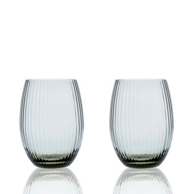 Caskata Quinn Optic Tumbler Set of 2 Smoke GL-OTUMBLER-100, MPN: GL-OTUMBLER-100, 817325016780