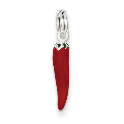 Red Enamel Pepper Charm Sterling Silver QC7049, MPN: QC7049, 883957564180