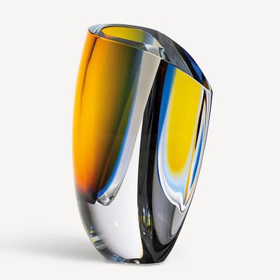 Kosta Boda Crystal Mirage Vase Blue Amber Xl 7042221, MPN: 7042221, 7321646083459