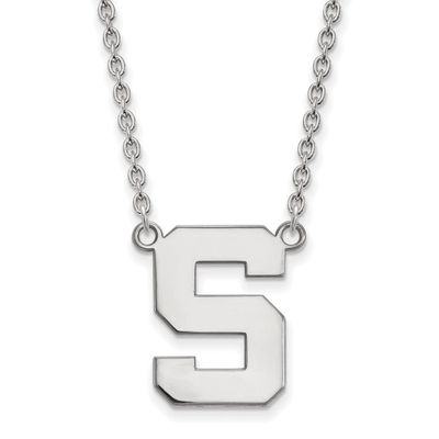 Michigan State University Large Pendant with Necklace Sterling Silver SS016MIS-18, MPN: SS016MIS-18…