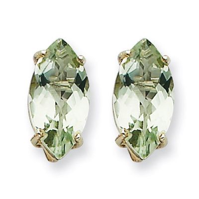Marquise 4-Prong 12 x 6mm Green Quartz Earring 14k White Gold XE106WAG, MPN: XE106WAG, 883957226552