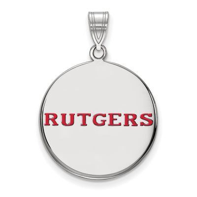 Rutgers Large Enamel Disc Pendant Sterling Silver SS024RUT, MPN: SS024RUT, 886774697093