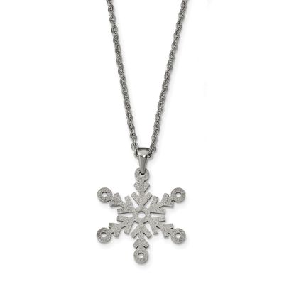Laser cut Snowflake Necklace Stainless Steel Polished SRN2468-24 by Chisel, MPN: SRN2468-24, 191101…