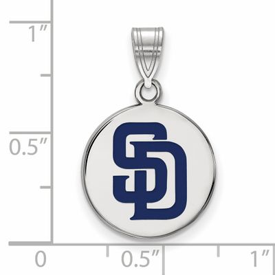 San Diego Padres Medium Enamel Disc Pendant Sterling Silver SS016PAD, MPN: SS016PAD, 886774627854
