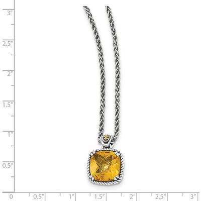 Citrine Necklace Sterling Silver &amp; 14k Gold QTC1448, MPN: QTC1448, 886774378121