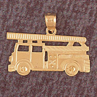 Dazzlers Jewelry Firefighter Car Pendant Necklace Charm Bracelet in Yellow, White or Rose Gold 4631…