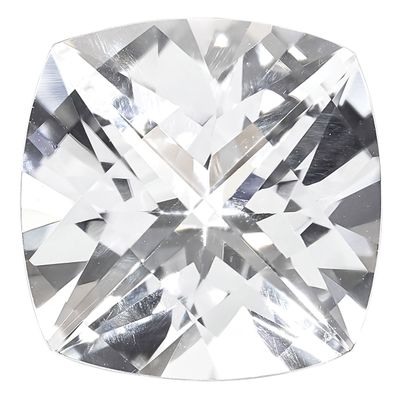 Topaz White 6mm Cushion Checkerboard Gemstone TP-0600-CUX-WH, MPN: TP-0600-CUX-WH,