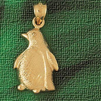 Dazzlers Jewelry Penguin Pendant Necklace Charm Bracelet in Yellow, White or Rose Gold 1611, MPN: D…