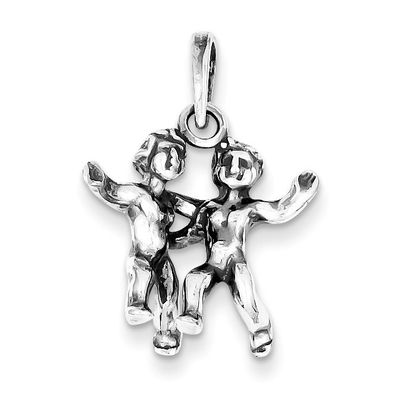 Gemini Pendant Antiqued Sterling Silver QC6500, MPN: QC6500, 883957715155