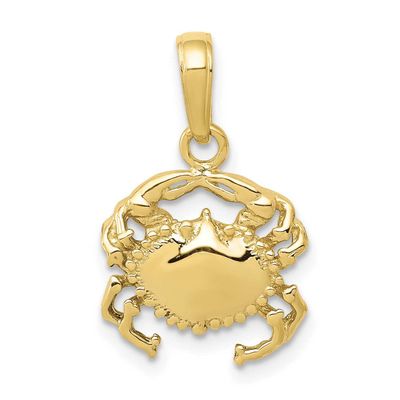 Solid Polished Open-Backed Crab Pendant 10k Gold 10D1385, MPN: 10D1385,