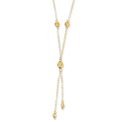 Bead Lariat with 2in ext Necklace 16 Inch 14k Gold SF1890-16, MPN: SF1890-16, 191101371295