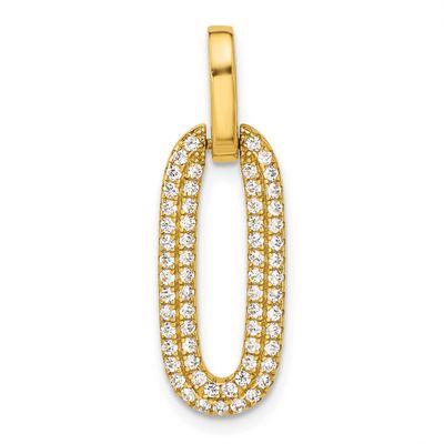 Gold-Tone Micro Pave CZ Pendant Sterling Silver QP5745GP, MPN: QP5745GP,