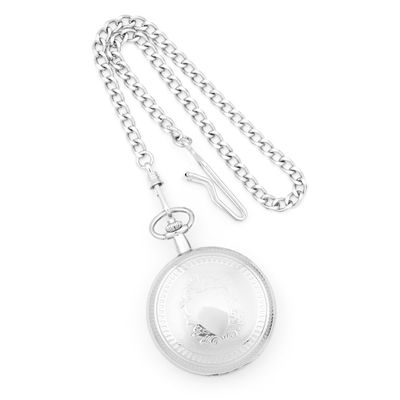 Charles Hubert Chrome-finish White Dial Pocket Watch XWA552, MPN: XWA552, 811233010953