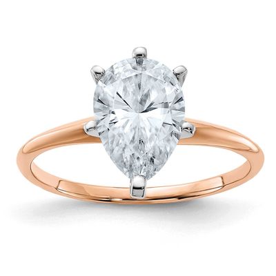 2ct. 10x7mm D E F Pure Light Pear Moissanite Solitaire Ring 14k Rose Gold RGSH15A-15MP, MPN: RGSH15…