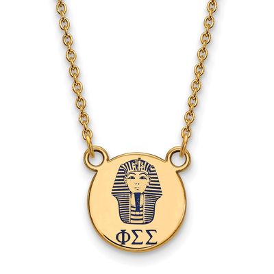 Phi Sigma Sigma Extra Small Enameled Pendant with 18 Inch Chain Gold-plated Silver GP044PSS-18, MPN…
