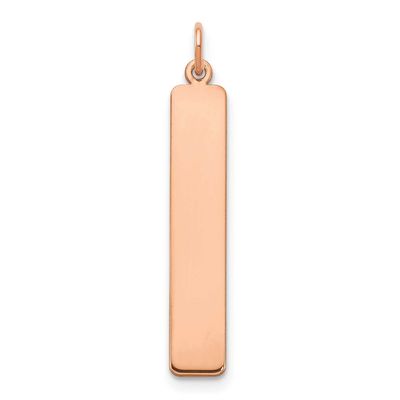 Large Vertical Blank Bar Charm Sterling Silver Rose-plated XNA1354RP, MPN: XNA1354RP,