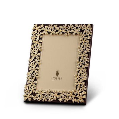 L&#39;Objet Garland 4 x 6 Inch Gold with Yellow Crystals Picture Frame, MPN: F7001S, 878365003918