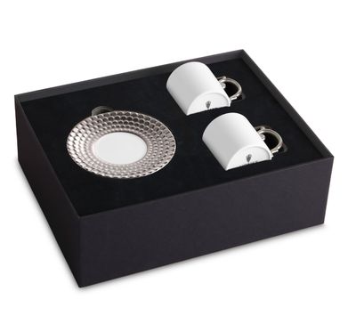 L&#39;Objet Aegean Espresso Cup Saucer Set of 2 Platinum AG6559, MPN: AG6559, 810009647072