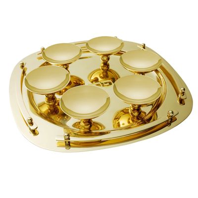 Ricci Argentieri Suspension Seder Plate All Gold 94112, 644907941129