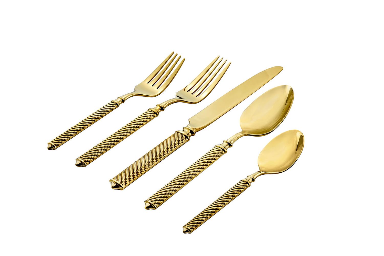 Ricci Argentieri 18/10 Stainless Steel Torsade Gold 45 Piece Set 7865, 644907078658
