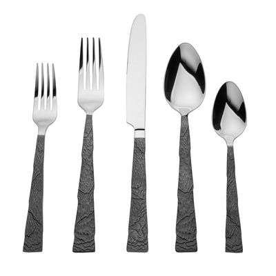 Ricci Argentieri 18/10 Stainless Steel Shale Black Handle 20 Piece 8763, 644907087636