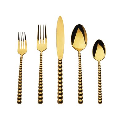 Ricci Argentieri 18/10 Stainless Steel Rondure Gold Pvd 20 Piece 7155, 644907071550